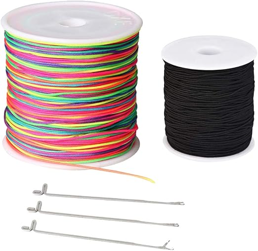 2 Rolls Elastic Cord, 164 Yards Stretch String Beading Cords Threads