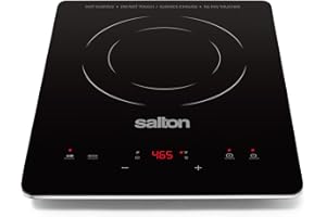 Salton Slim Induction Cooktop| 300-1500W | 10 Cooking Levels 60°C to 240°C (140°F to 465°F) | Energy Efficient | Easy-To-Clea