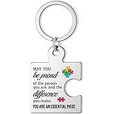 RPBAGW Employee Appreciation Gifts, Thank You Puzzle Keychain Gifts for Coworkers Colleagues Teacher Nurse, May You Be Proud of the Work You Do Key Chain - Silver