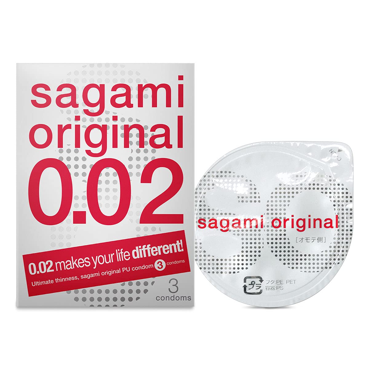 Sagami Original 0.02 Standard | Super Thin | Super Strong | Non Latex PU Condoms (3 Pack)
