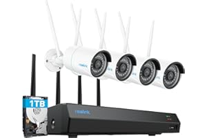 REOLINK 5MP Security Camera System, 5/2.4GHz Dual-Band Wi-Fi, 16CH NVR with 1TB HDD, Expandable to 16TB, Full Metal Material Plug-in Cameras, Smart Detection, 24/7 Recording, RLK12-500WB4
