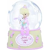 Precious Moments "Jesus Loves Me" Resin and Glass Musical Snow Globe, Cherished Gift for Baptisms, Christenings, Birthdays, 132102
