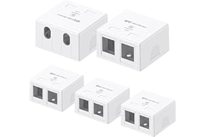 Cable Matters UL Listed 5-Pack 2-Port Keystone Jack Surface Mount Box in White