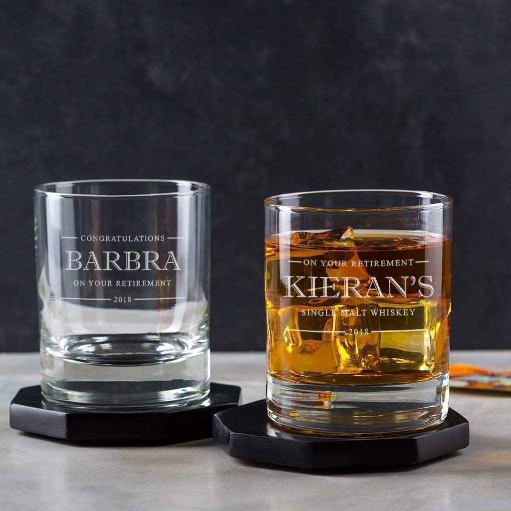 Personalised Whiskey Glass/Retirement Gifts For Men/Personalised Retirement Gifts/Leaving Gifts