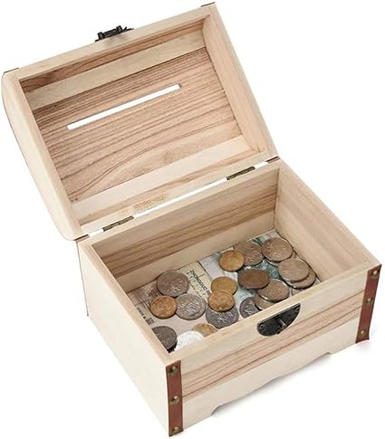 DWY Caja de Dinero,Retro Madera Alcancía, la Caja de Ahorro ...