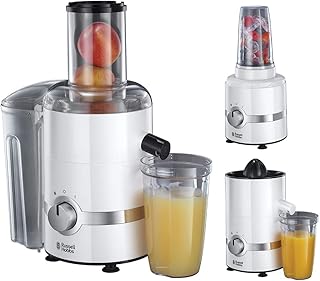 Russell Hobbs 22700-56 3-in-1 Entsafter, Smoothie Maker & Zitruspresse (1,1 PS-Motor, 800W, spülmaschinenfeste Teile, BPA-frei, Saftpresse Obst & Gemüse, elektrischer Zentrifugal Juicer Ultimativ)