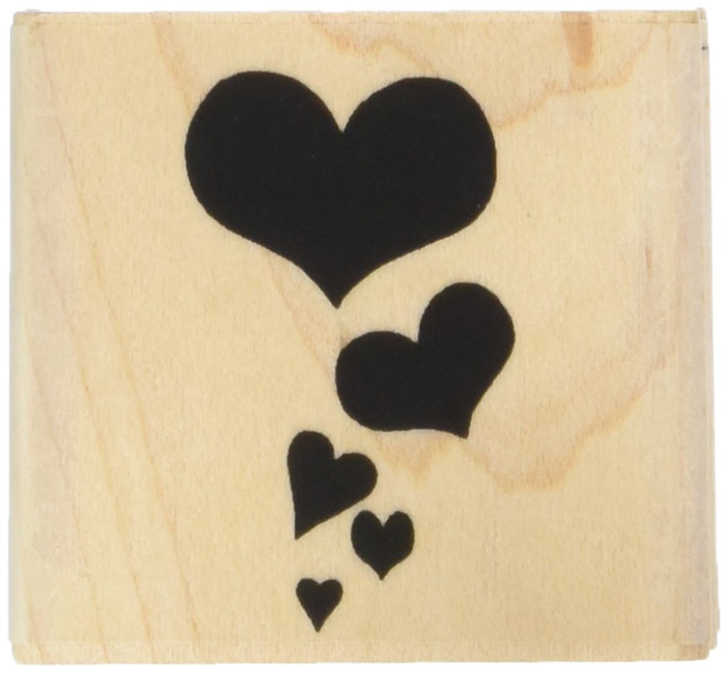 Art Stamps Cascading Hearts Stamp, Black