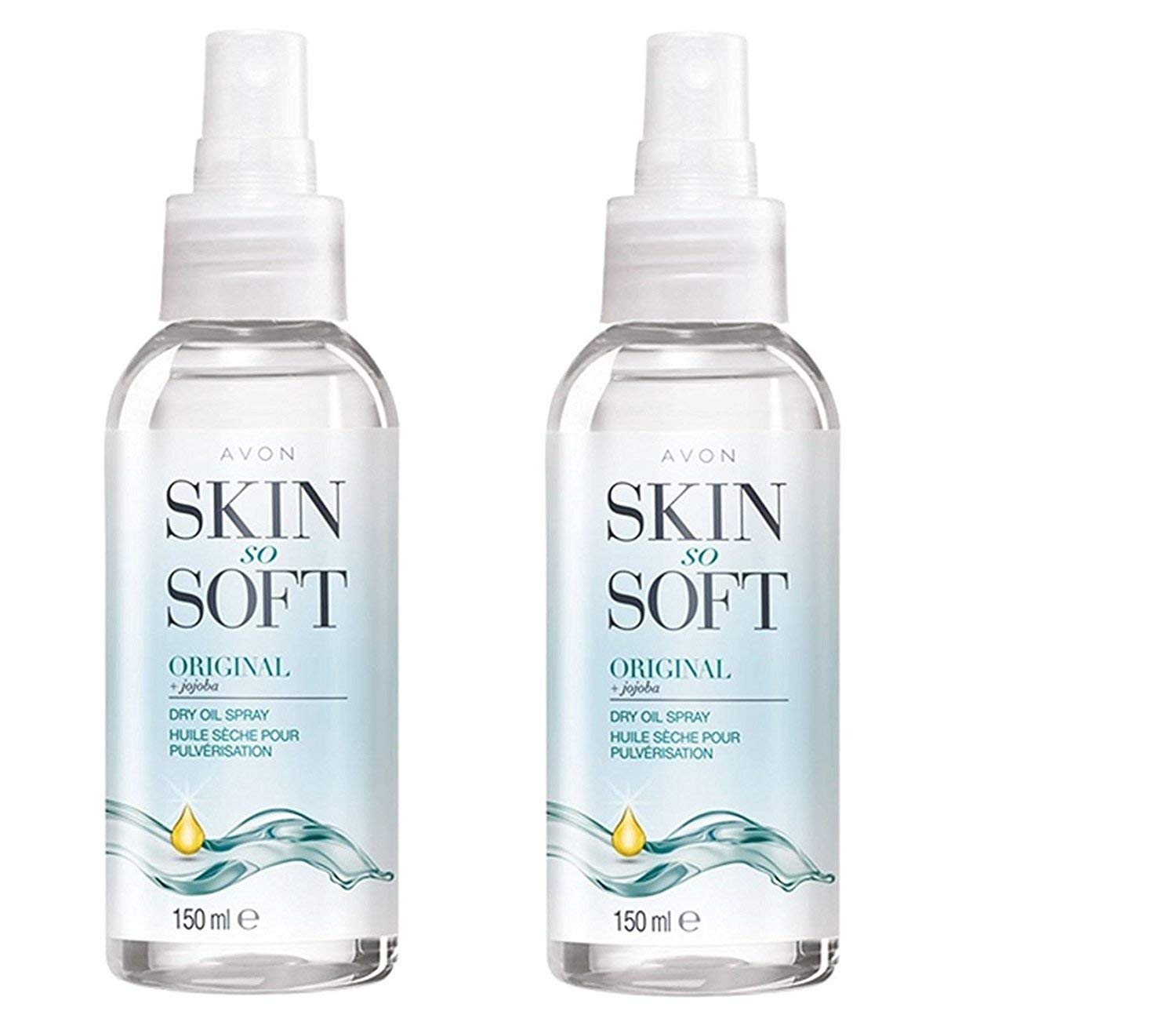Avon Skin So Soft Original Dry Oil Spray with Jojoba, 150 ml, Pack of 2
