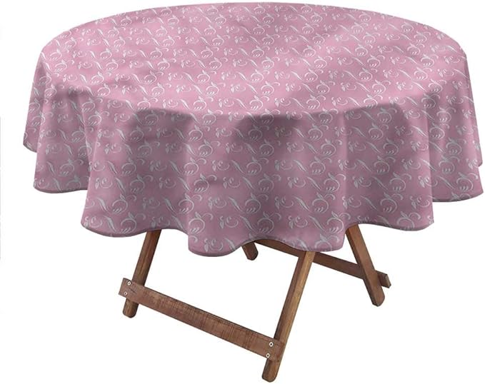 carmaxsHome Round Outdoor Tablecloth Floral Round Christmas