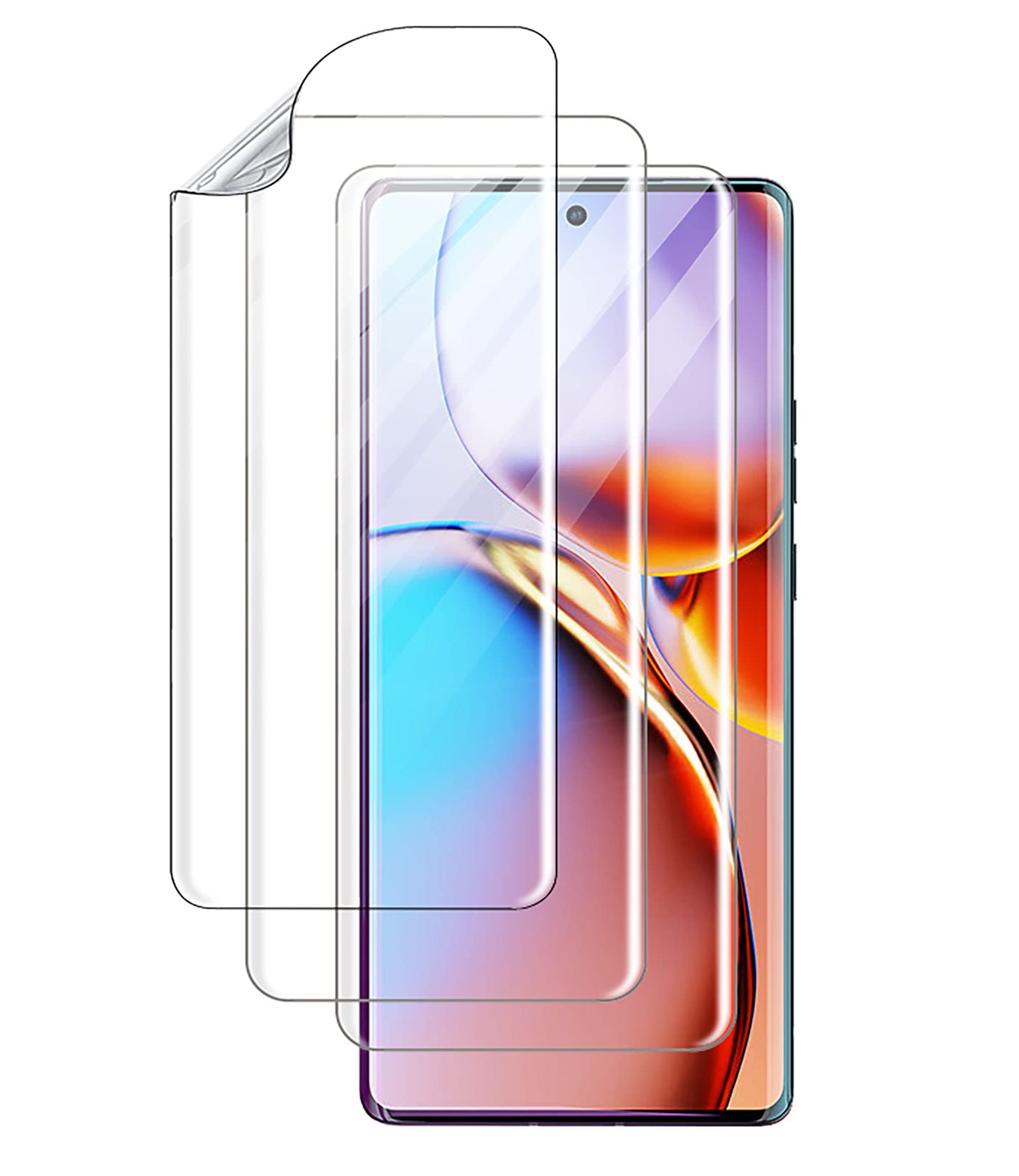 GIOPUEY [3 Pack Screen Protector Compatible with Motorola Edge 40 Pro, High Transmittance Flexible TPU, Ultra Thin, Scratch Resistant, Case Friendly, OilProof, Smooth
