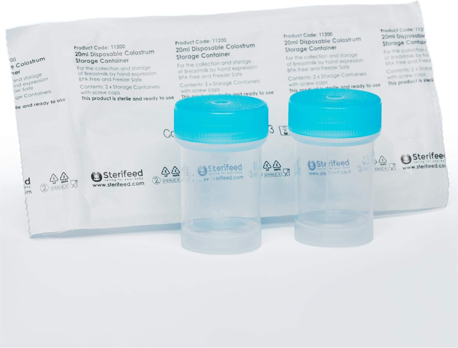 Sterifeed Colostrum Collection and Storage Containers x 20, Leakproof, 100% BPA/BPS Free, Transparent, 2 Count (Pack of 10) - Image 4