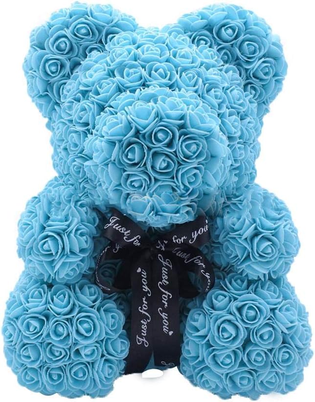 WXGY Artificial Rose Bear Doll Foam Rose Soap Bear Shape Odorless Gift for Home Decoration Birthday Gift