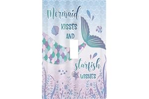WPSHIJIA Mermaid Tail Girls Colorful Sea Ocean Animal Scale 1 Gang Light Switch Covers Decorative Unique Single Toggle Wall Plate Switchcover Electrical Switchplate for Nursery Kidroom Bedroom Decor