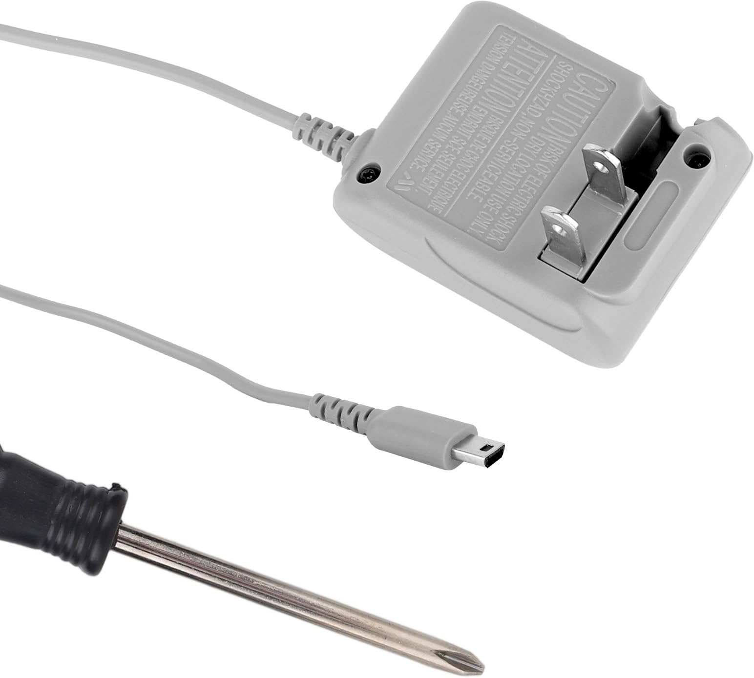 BTFO Charger for DS Lite with Screwdriver, 100-240V AC Wall Plug Adapter Power Cord for DS Lite Console (Gray)