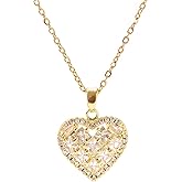 Lit Wall Gold Pendant Necklace for Women 18K Gold Plated Dainty Gold Necklace for Women, Jewelry Gift for Her