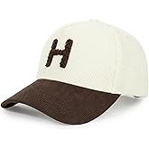 HH HOFNEN Baseball Cap Structured Corduroy Trucker Cap Vintage Adjustable Color Block Outdoor Hat for Men and Women