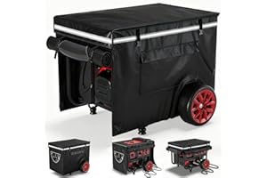 GEHENG Generator Covers While Running, 28 "L x 20" W x 20 "H Heavy Duty Waterproof Generator Cover for Outside, 600D+210 Double Layer Production, for 3000W-5000W Frame Type Generators, Black