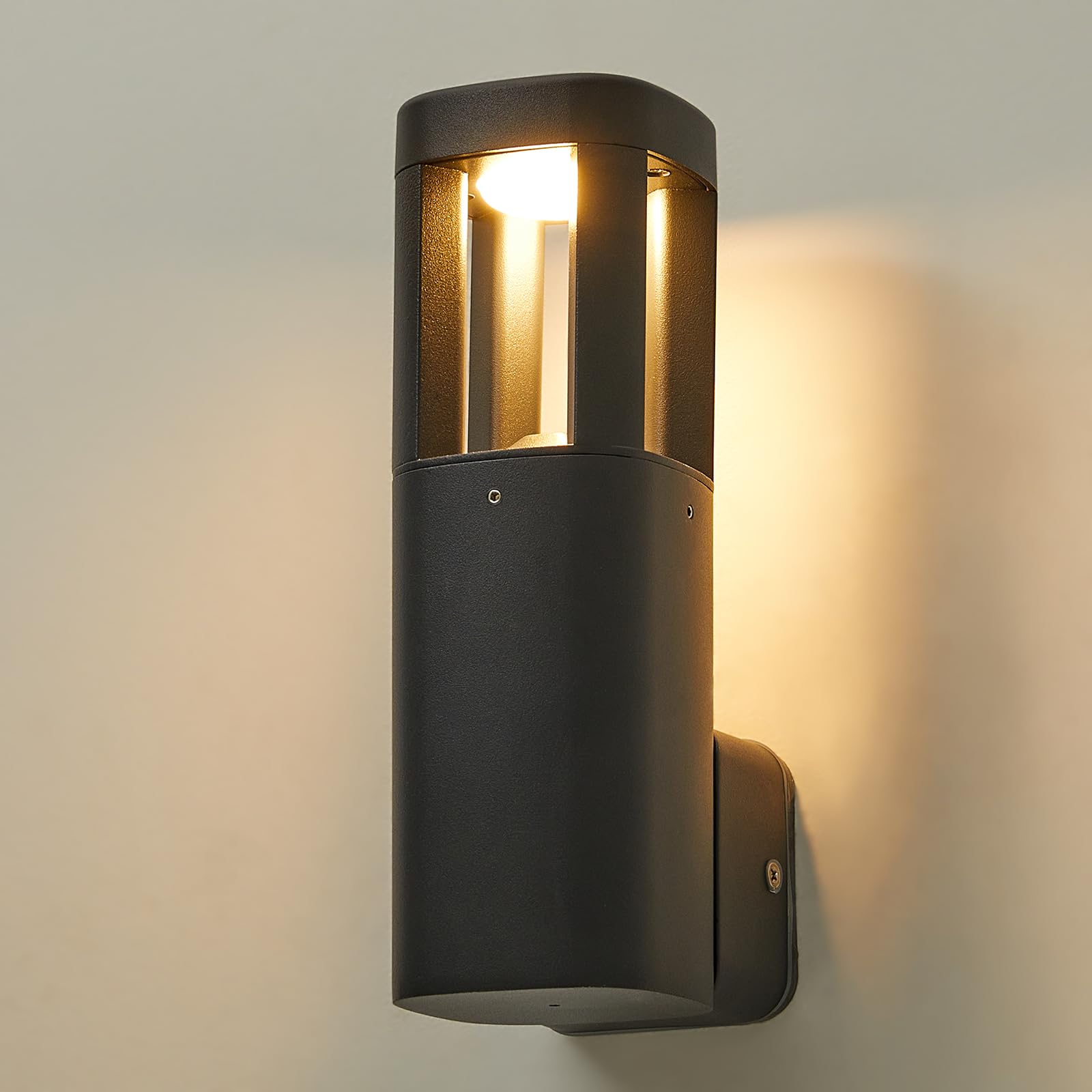 CELAVY Outdoor Wall Lights Mains Powered IP54 Modern Outside Light, Waterproof Porch Front Door Lamp Aluminium, Square External LED Lighting Exterior Sconce Wall Mounted for House, Anthracite