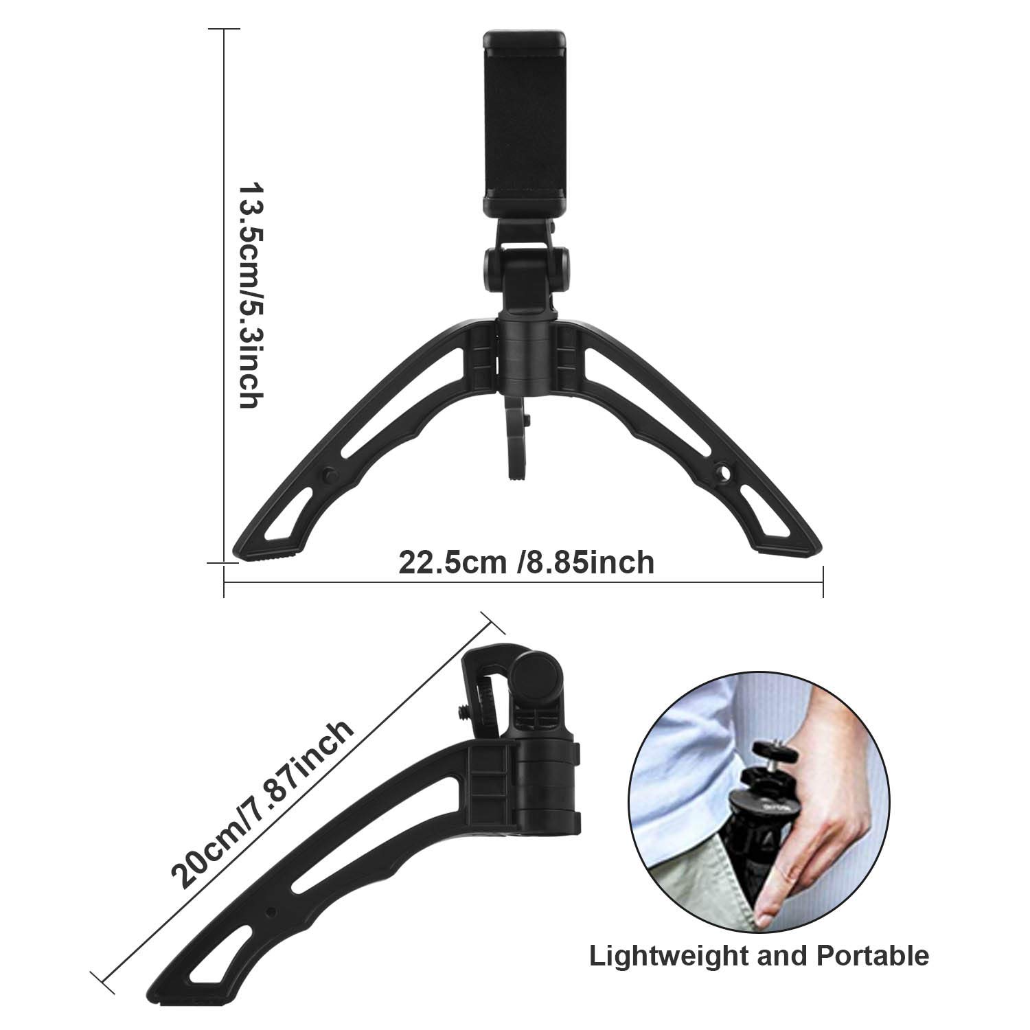 Sunvook Bluetooth Selfie Stick Tripod, Cell Phone Tripod, Camera Tripod, Mini lightweight Travel Tripod with Bluetooth Remote 2 in 1 Pistol Grip Suitable for IOS Andriod Phones iPhone Samsung etc