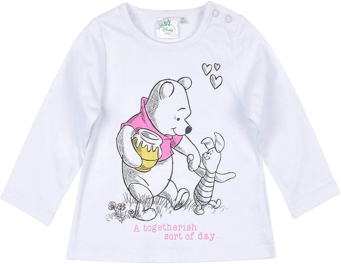 Winnie Lourson T Shirt Manches Longues Bebe Fille Et Porcinet Blanc De 3 A 24mois T Shirts Vetements