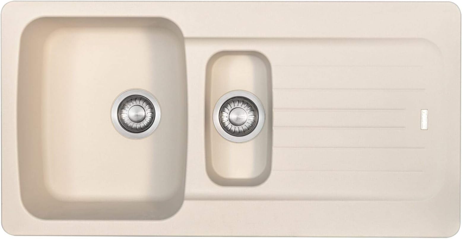 Franke Aveta 1.5 Bowl Cream Tectonite Fully Reversible Kitchen Sink & Waste Kit