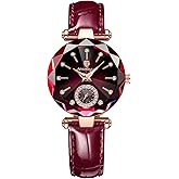 Gosasa Top Brand Luxury Women's Watch Diamond Dial Elegant Watch for Women Leather Quartz Fashion Ladies Wristwatch Waterproof Analog Display Stainless Steel