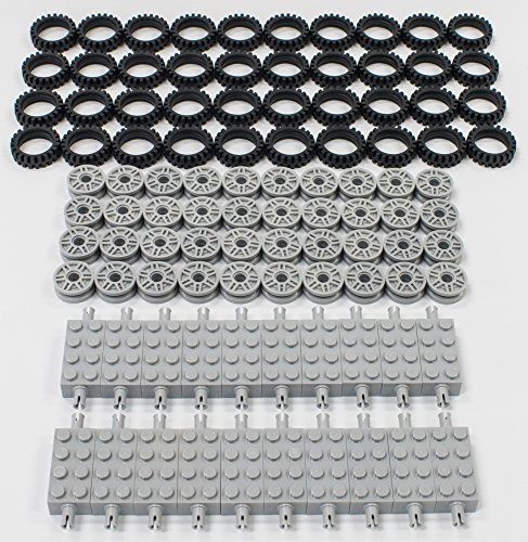 NEW Lego Tire, Wheel and Technic Brick Axles Bulk Lot - 100 Pieces Total