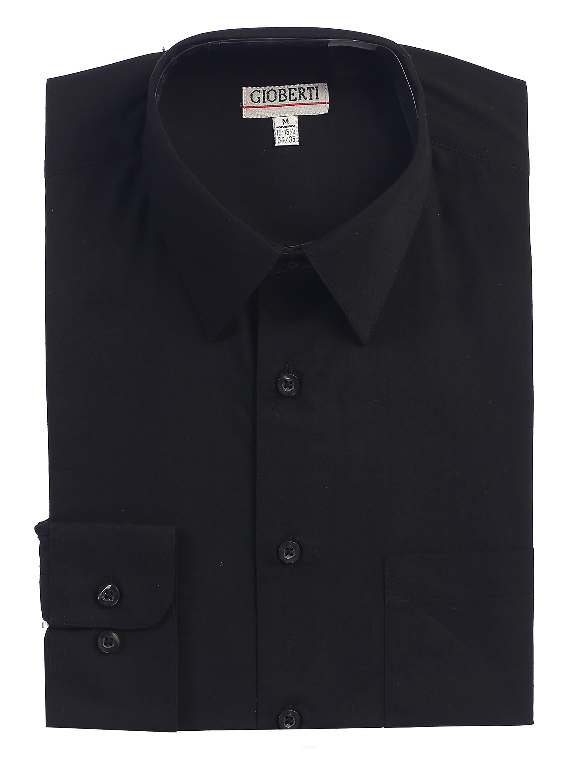 Gioberti Men's Long Sleeve Solid Dress