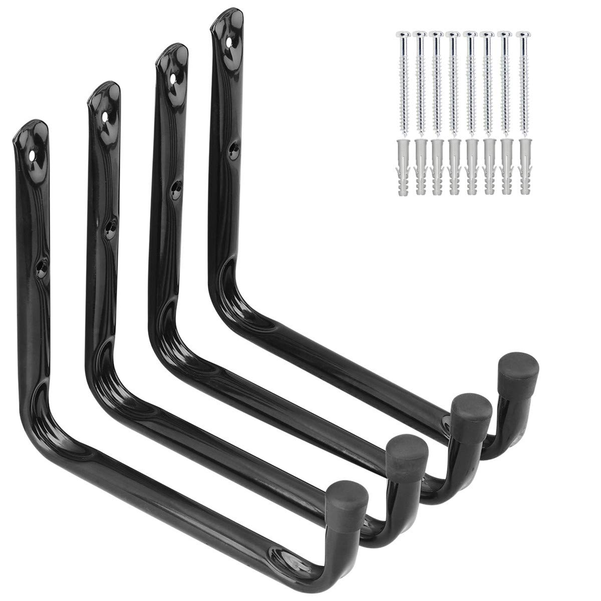 PiPaFox Garage Storage Ladders Hooks, 24CM/9.5Inches Heavy Duty Jumbo Arm Utility Rack for Garden Tools, Folding Chairs