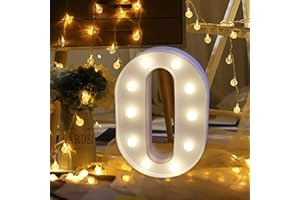 Amzure LED Marquee Letter Lights Sign O 26 Alphabet Light Up Letters Sign P for Night Light Wedding Birthday Party Battery Powered Christmas Lamp Home Bar Decoration (O)