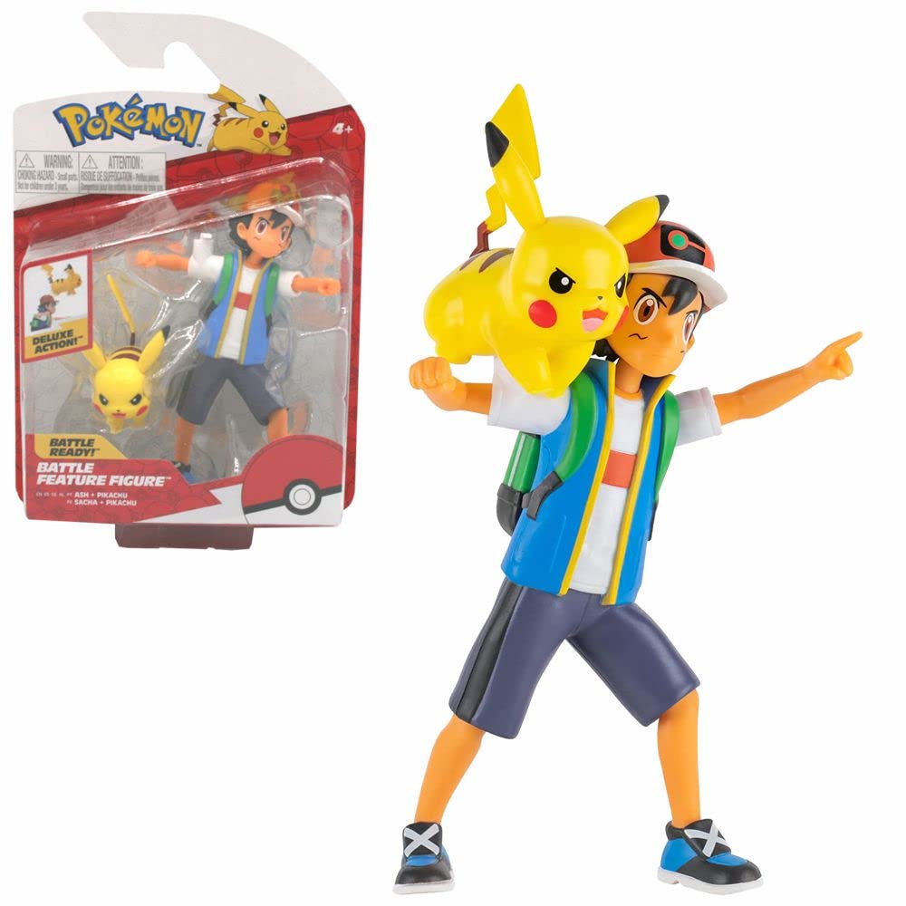 Pokemon Selection Battle Feature Figures Movable Deluxe Action Play Figure, Play Figure:Ash & Pikachu — image 1