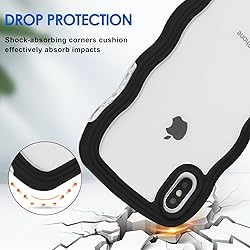 Anuck for iPhone Xs Max Case Wavy Edge Clear Back