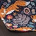 Lush Decor Pixie Fox Reversible Quilt Set, 4 Piece Set, Full/ Queen, Navy & Orange - Bedding Sets For Girls - Whimsical Quilt For Kids & Toddlers - Floral & Heart Print - Woodland Bedroom Decor