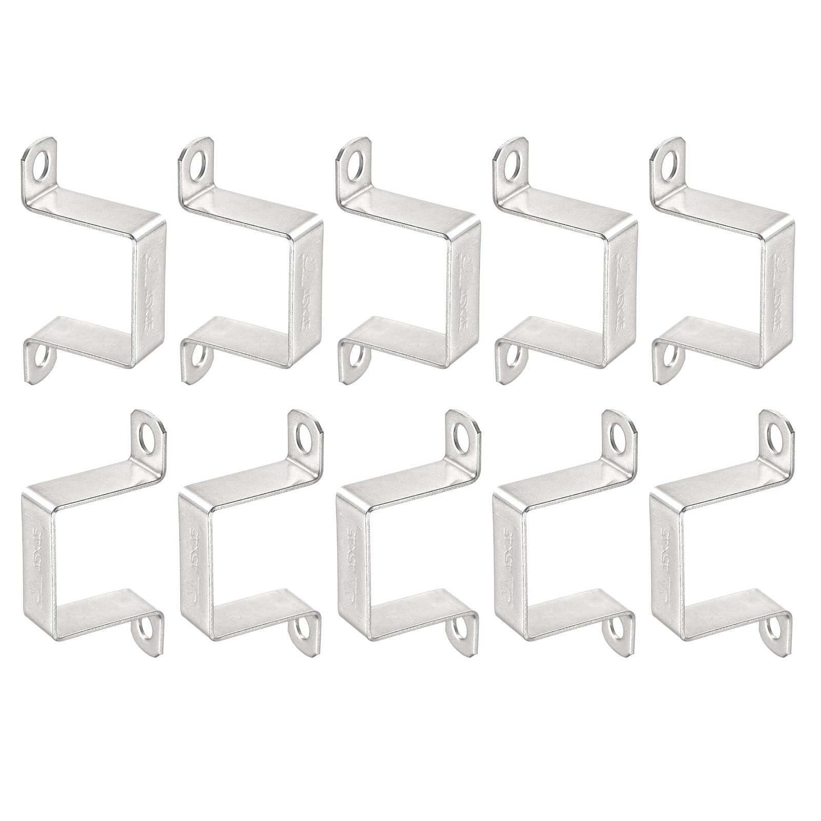 DTGN 43mmx46mm(InnerHxInnerW) U Shaped Strut Connector Bracket - 12Pack - Good for Home Pipe Fixing - 304 Stainless Steel Door Closed Bar Holder — image 1