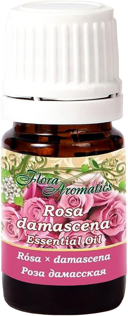 Amazon Com Flora Aromatics Rosa Damascene Essential Oil 0 5 Ml 100 Rose Essential Oil Home Kitchen