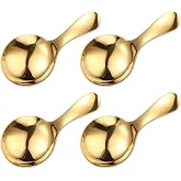 Mini Scoop Spoons 4PCS，Mini Scoops for Candy Small Scoops for Canisters Sugar Spoon Gold Ice Cream Scoop for Small Coffee Scoops for Candy Buffet Condiments Dessert(Gold)