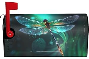 Dujiea Dragonfly Magnetic Mailbox Cover, Waterproof Post Box Wrap, Standard Size 21"(L) x 18"(W), Garden Yard Outside Farmhouse Home Decor