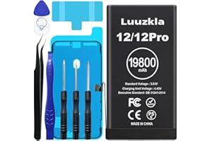 Luuzkla 19800mAh (2025 New Upgrade) Battery Compatible with iPhone 12/12 Pro, Super Capacity Battery Replacement Compatible with iPhone 12/12 Pro, with Full Tool Kits-0 Cycle -24 Months Service