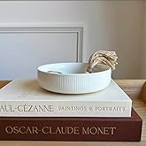 JolieJulie 6'' Key Bowl, White Decorative Bowl With Ribbed Design, key Holder for Entryway Table, Purse Bowl, Candy Dish