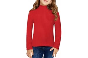 DOKOTOO KIDS Girls Turtleneck Sweater Kids Casual Long Sleeve Knitted Slim Fit Pullover Tops 7-15 Years