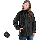 Nsyee Women's Rain Jacket, Waterproof Lightweight Packable Windbreaker Rain Coat with Hood for Cycling Hiking Travel