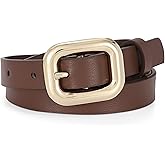JASGOOD Women Skinny Leather Belt for Jeans Pants Dresses Fashion Ladies Thin Waist Belt with Metal Buckle