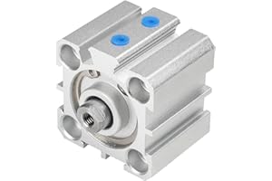 Othmro SDA25 x 10 Sealing Thin Air Cylinder Pneumatic Air Cylinders, 25mm/0.98inch Bore 10mm/0.39inch Stroke for M5 Aluminium Alloy Pneumatic Components for Pneumatic and Hydraulic Systems 1pcs