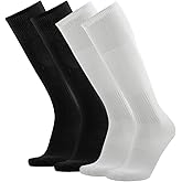 Three street Baseball Socks, Unisex Knee High Solid Sport Tube Compression Softball Football Soccer Team Socks 2-10 Pairs