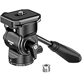 NEEWER Tripod Fluid Head with Quick Release Plate & Handle, Metal Pan Tilt Camera Tripod Mount Adapter Compatible with Arca S