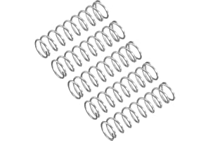 uxcell Compression Spring, 5Pcs 304 Stainless Steel, 3.5mm OD, 0.2mm Wire Size, 10mm Free Length, Silver Tone