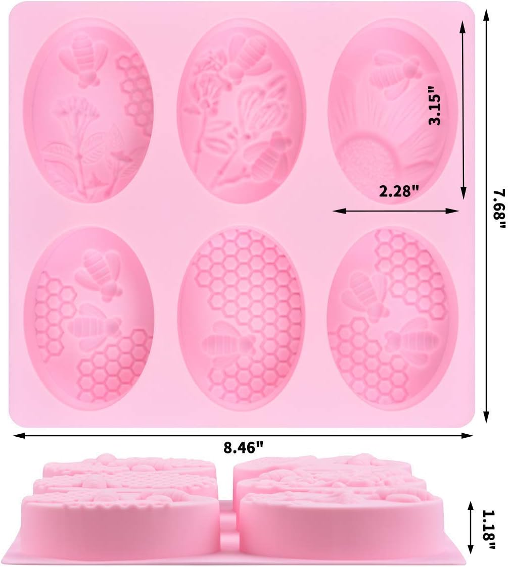 Perfect Pricee 6 Cavity 3D Bee Silicone Molds, Honeycomb Molds for Making Soap Mold, Rectangle Cake Baking Mold…