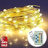 Ougilay LED Decorative Lights String Copper Waterproof Outdoor Party String lights Indoor Room Garden Waterproof USB Powered With Remote Control