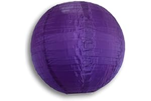 QUASIMOON PaperLanternStore.com 18 Inch Dark Purple Nylon Lantern, Durable Hanging Decoration
