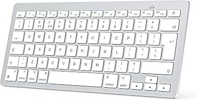 OMOTON Bluetooth Keyboard for Mac UK Layout Silver